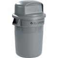 Global Equipment Global¿ Plastic Trash Can with Dome Lid - 32 Gallon Gray 240460GYD